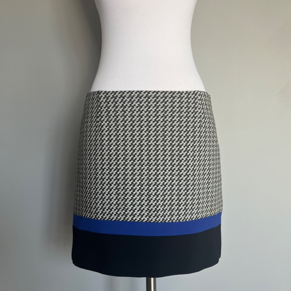 Tibi Mini Geometric Color Block Houndstooth Black… - image 6
